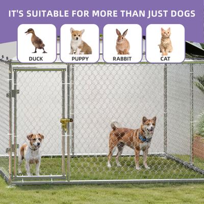 Show full view: Wooflex Heavy Duty Outdoor Dog Kennel with Roof & Metal Gate, 10 x 10-ft slide 5 of 8