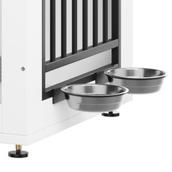 Wooflex Furniture Style Dog Crate with Adjustable Feet & Removable Bowls, White, 40 inch slide 2 of 7
