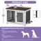 Show in main carousel: Wooflex Furniture Style Dog Crate with Adjustable Feet & Removable Bowls, White, 28 inch slide 3 of 7