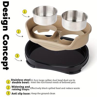 Show full view: Supet One-piece Double Stainless Steel Dog Bowl, Grey slide 9 of 9