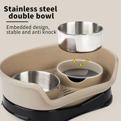 Show full view: Supet One-piece Double Stainless Steel Dog Bowl, Grey slide 6 of 9