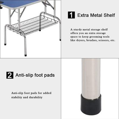 Show full view: Cesicia Folding Heavy Duty Stainless Steel Dog Pet Grooming Table, Blue, 35.4 x 23.6 x 30-in slide 3 of 7