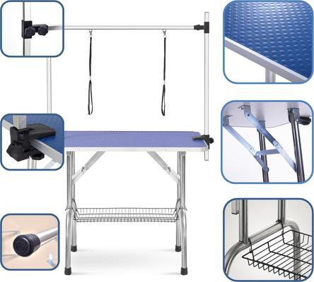 Show full view: Cesicia Folding Heavy Duty Stainless Steel Dog Pet Grooming Table, Blue, 35.4 x 23.6 x 30-in slide 4 of 7