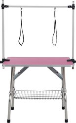 Cesicia Folding Dog & Cat Grooming Table, Pink, 46-in
