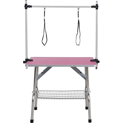 Cesicia Cesicia Folding Dog & Cat Grooming Table, Pink, 46-in