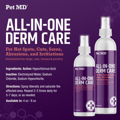 Show full view: Pet MD All-in-One Dog Derm Skin Care Treatment Spray, 8-oz bottle slide 6 of 6