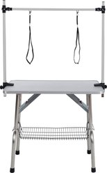 Cesicia Folding Dog & Cat Grooming Table, Silver Grey, 42-in