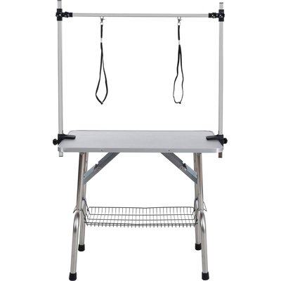Cesicia Cesicia Folding Dog & Cat Grooming Table, Silver Grey, 42-in