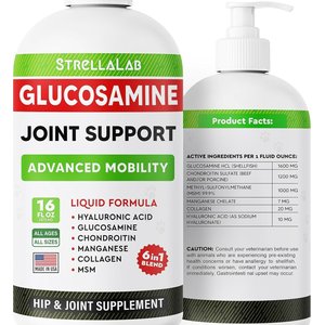 StrellaLab Liquid Glucosamine with Collagen Hip & Joint Supplement for Dogs, 16-fl oz bottle
