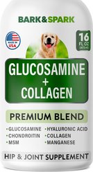 Bark&Spark Liquid Glucosamine + Collagen Hip & Joint Supplement for Dogs, 16-fl oz bottle slide 1 of 7