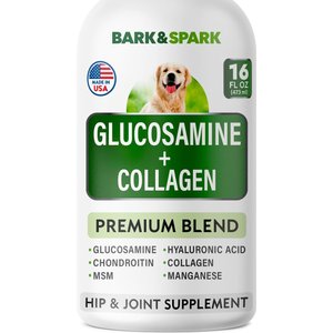 Bark&Spark Liquid Glucosamine + Collagen Hip & Joint Supplement for Dogs, 16-fl oz bottle