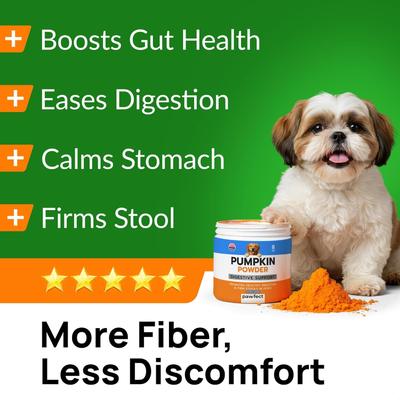 Show full view: PawfectChew Pumpkin Powder Fiber Supplement for Dogs, 8-oz jar slide 3 of 9