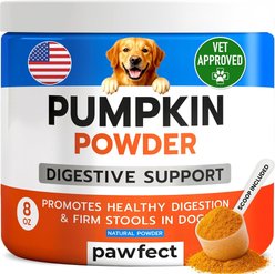 PawfectChew Pumpkin Powder Fiber Supplement for Dogs, 8-oz jar