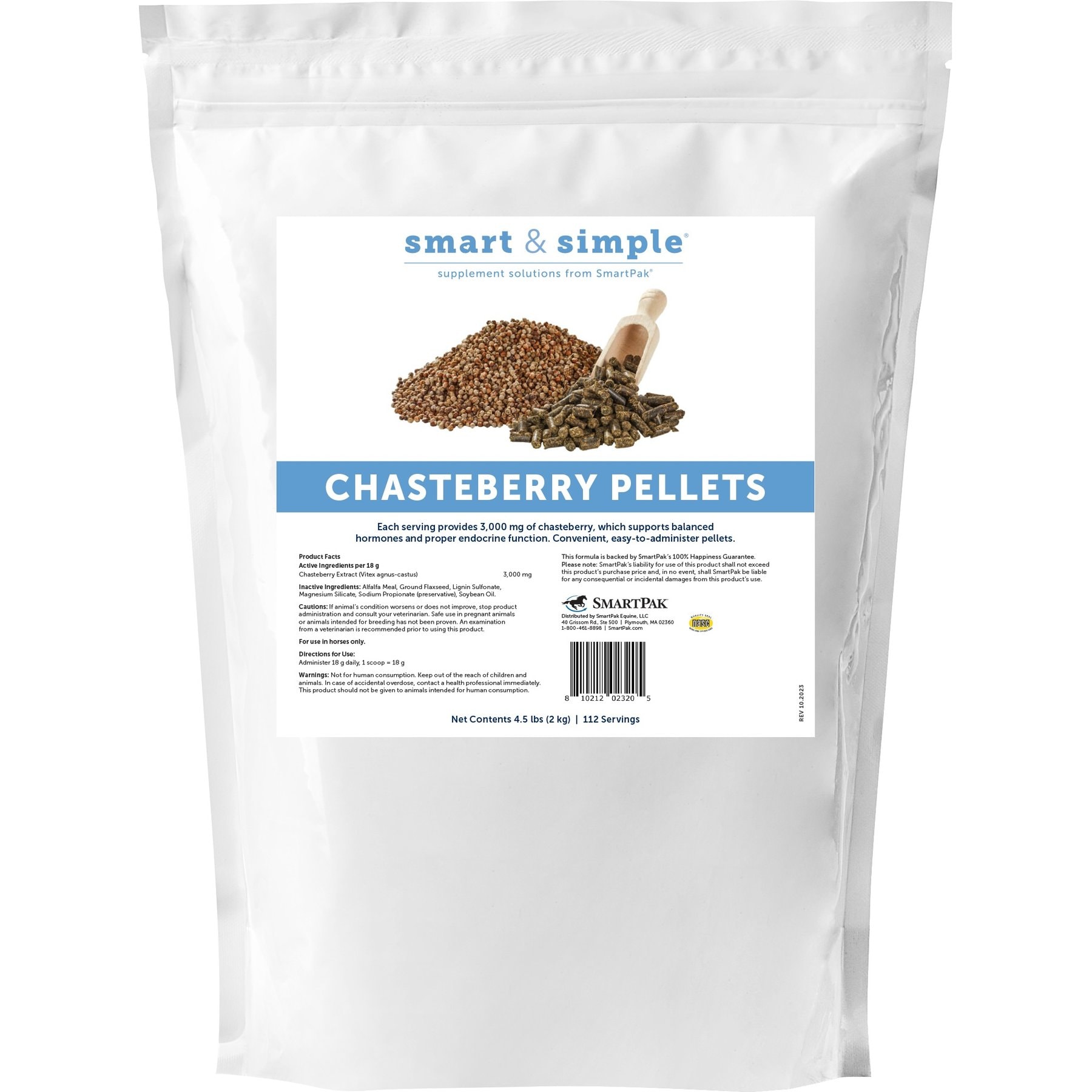 SmartPak Smart & Simple Chasteberry Pellets Supplement for Horses, 4.5-lb bag
