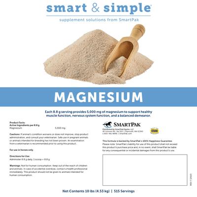 Show full view: SmartEquine Smart & Simple Magnesium Oxide Powder Horse Supplement, 10-lb tub slide 2 of 7
