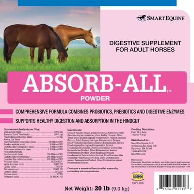 Show full view: SmartEquine Absorb-All Powder Horse Digestive Supplement, 4-lb bag slide 4 of 6