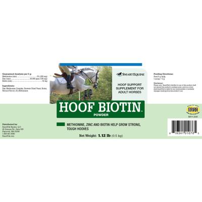 Show full view: SmartEquine Hoof Biotin Powder Horse Supplement, 18-oz jar slide 2 of 5