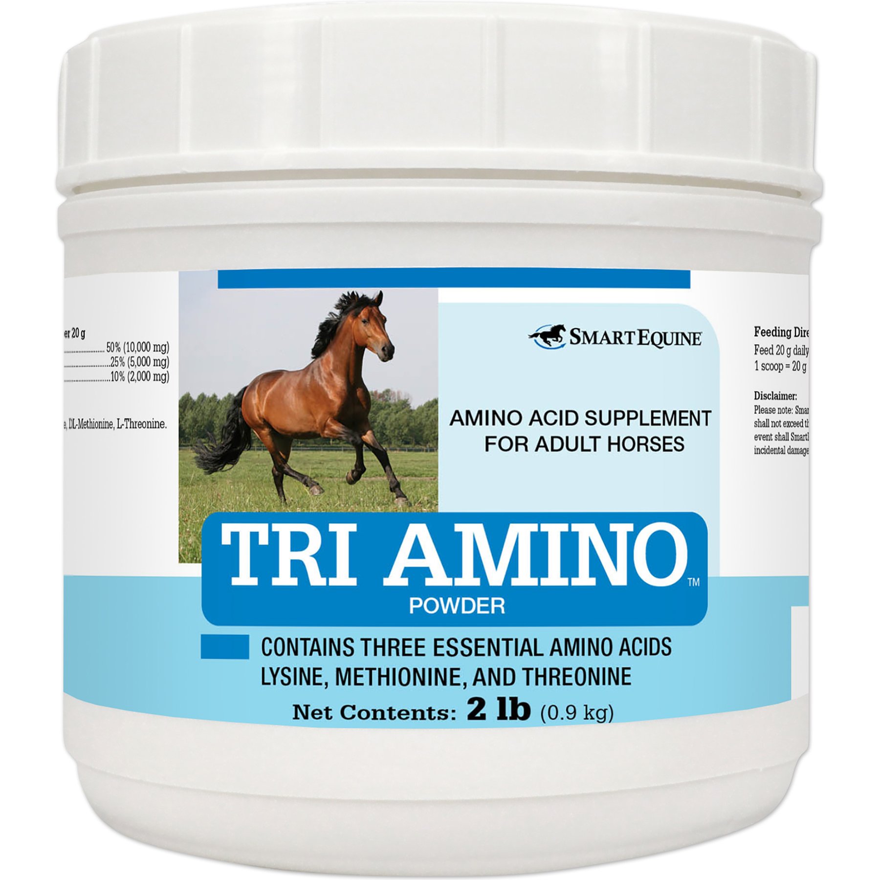 SmartPak Tri-Amino Amino Acid Powder Horse Supplement, 2-lb jar