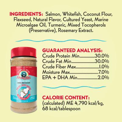 Show full view: Charlee Bear Necessities Freeze-Dried Salmon & Whitefish Recipe Hip & Joint Support Grain-Free Dog Food Topper, 5-oz jar slide 3 of 10