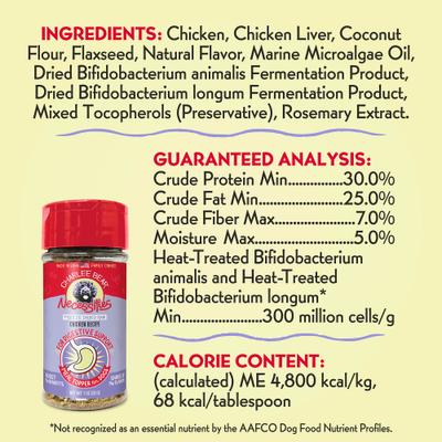 Show full view: Charlee Bear Necessities Freeze-Dried Chicken Recipe Digestive Health Support Grain-Free Dog Food Topper, 1-oz jar slide 3 of 10