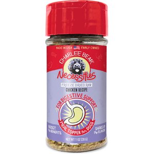Charlee Bear Necessities Freeze-Dried Chicken Recipe Digestive Health Support Grain-Free Dog Food Topper, 1-oz jar