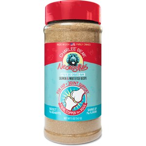 Charlee Bear Necessities Freeze-Dried Salmon & Whitefish Recipe Hip & Joint Support Grain-Free Dog Food Topper, 5-oz jar