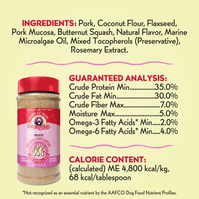 Show full view: Charlee Bear Necessities Freeze-Dried Pork Recipe Skin & Coat Support Grain-Free Dog Food Topper, 5-oz jar slide 3 of 10