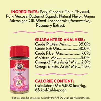 Show full view: Charlee Bear Necessities Freeze-Dried Pork Recipe Skin & Coat Support Grain-Free Dog Food Topper, 1-oz jar slide 3 of 10