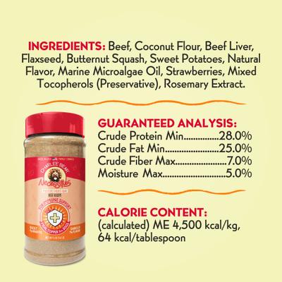 Show full view: Charlee Bear Necessities Freeze-Dried Beef Recipe Immune Health Support Grain-Free Dog Food Topper, 5-oz jar slide 3 of 10