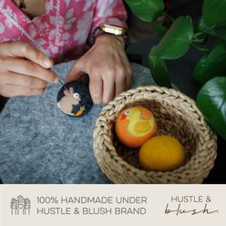 Hustle & Blush Love Ewe "Duck & Bunny" Handmade Organic Wool Felt Dog & Cat Ball Toys, 3 pack slide 2 of 7