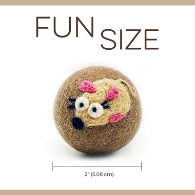 Show full view: Hustle & Blush Love Ewe "Cat & Mouse" Handmade Organic Wool Felt Dog & Cat Ball Toys, 3 count slide 5 of 9