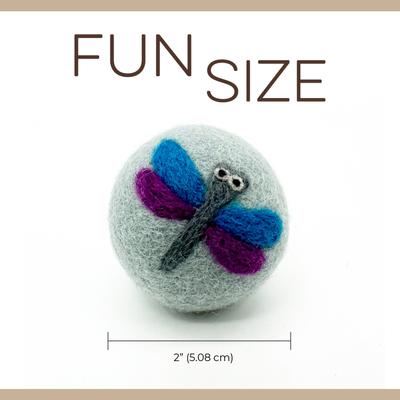Show full view: Hustle & Blush Love Ewe "I Believe I Can Fly" Handmade Organic Wool Felt Dog & Cat Ball Toys, 3 pack slide 5 of 9