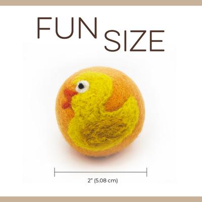 Show full view: Hustle & Blush Love Ewe "Duck & Bunny" Handmade Organic Wool Felt Dog & Cat Ball Toys, 3 pack slide 5 of 9