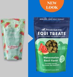 SmartPak Equi Treats Bite Sized Watermelon Basil Pellets Supplement for Horses, 12-oz bag slide 2 of 7