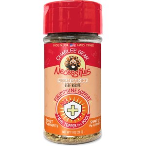 Charlee Bear Necessities Freeze-Dried Beef Recipe Immune Health Support Grain-Free Dog Food Topper, 1-oz jar
