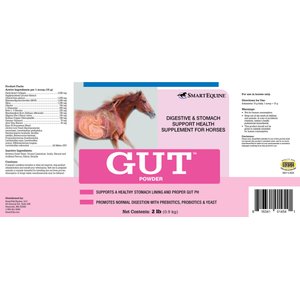 SmartPak Gut Digestive & GI Support Formula Powder Horse Supplement, 2-lb jar