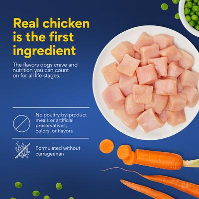 Show full view: Chewy Stews Chicken & Vegetables Recipe in Gravy Grain-Free Canned Dog Food (FORMERLY AMERICAN JOURNEY), 12.5-oz can, bundle of 24  slide 4 of 9