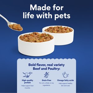 Chewy Stews Poultry & Beef Variety Pack Grain-Free Canned Dog Food (FORMERLY AMERICAN JOURNEY), 12.5-oz can, case of 12