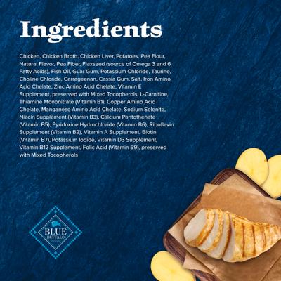 Show full view: Blue Buffalo Wilderness Adult 7+ Chicken Recipe High-Protein Grain-Free Pate Wet Cat Food, 3-oz can, case of 4 slide 6 of 12