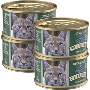 Blue Buffalo Wilderness Duck Grain-Free Canned Cat Food, 3-oz can, case of 4