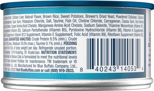 Show full view: Blue Buffalo Tastefuls Chicken Entrée Mature Cats Pate Wet Cat Food, 3-oz can, case of 4 slide 3 of 11
