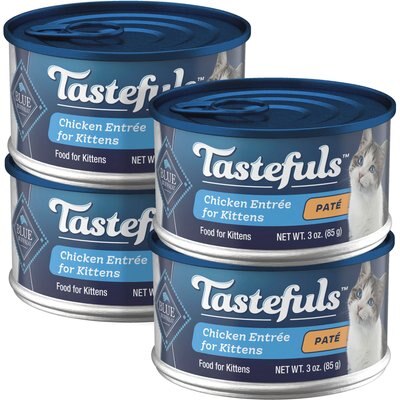 Blue Buffalo Blue Buffalo Tastefuls Chicken Entrée Pate Kitten Canned Cat Food, 3-oz can, case of 4