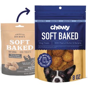 Chewy Soft-Baked With Peanut Butter & Banana Grain-Free Dog Treats (FORMERLY AMERICAN JOURNEY), 8-oz bag