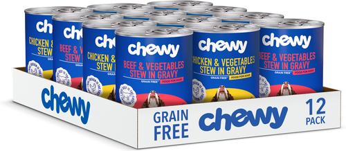 Show full view: Chewy Stews Poultry & Beef Variety Pack Grain-Free Canned Dog Food (FORMERLY AMERICAN JOURNEY), 12.5-oz can, case of 12 slide 3 of 10