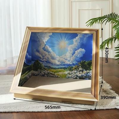 Show full view: Fairela 16.9-in Oil Painting Cat Scratcher, Blue slide 9 of 10