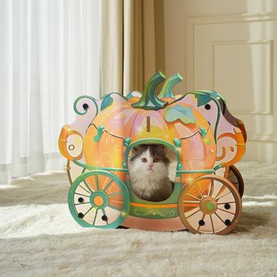 Show full view: Fairela 16.5-in Princess Carriage Cat Scratcher, Orange/Green slide 3 of 9