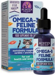 Austin and Kat Purrfect Omega-3 Feline Formula Liquid Skin & Coat Supplement for Cats, 2-fl oz bottle