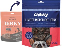 Chewy Limited Ingredient Beef Jerky Natural Grain-Free Dog Treats (FORMERLY AMERICAN JOURNEY), 6.5-oz bag