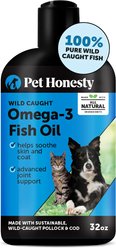 Pet Honesty Wild Caught Omega-3 Fish Oil Liquid Skin & Coat Health Supplement for Dogs & Cats, 32-fl oz bottle