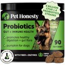 Pet Honesty Probiotics Gut + Immune Health Pumpkin Flavored Soft Chews, Digestive Probiotic Supplement for Dogs, 90 count